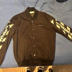 Off-White Black Jacket with Gold Chain Detail